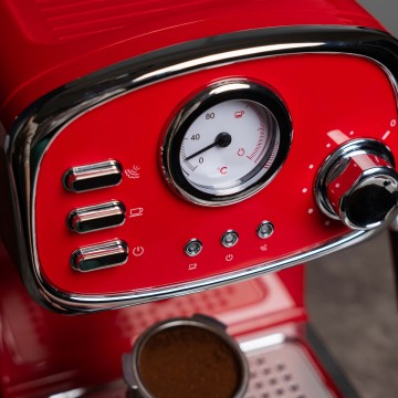 Morris Μηχανή Espresso 1100W Πίεσης 20bar Κόκκινη R20808EMR